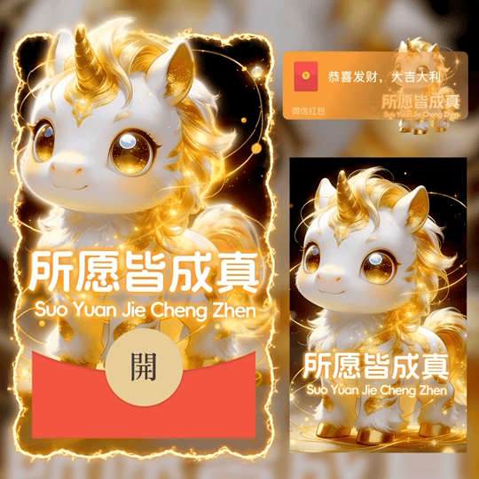 【卡密兑换】微信红包封面『所愿皆成真/2026年马年新年快乐/LM』官方卡密丨端内兑换丨24小时自助提卡！
