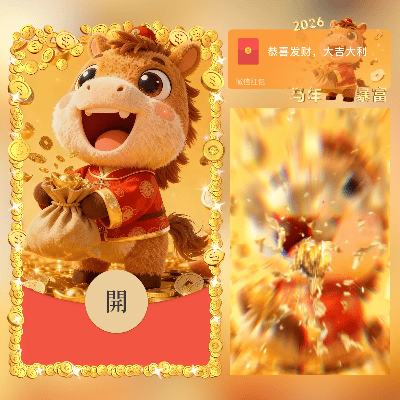 【卡密兑换】微信红包封面『2026马年暴富/新年快乐/新版动态/cs』